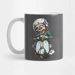 Skeleton on Scooter Funny Moped Mug